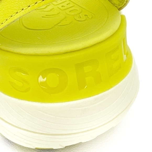 Sorel Explorer Blitz Wedge Sandal Women’s Size 9 Bolt Yellow/Green Leather New - Picture 7 of 13